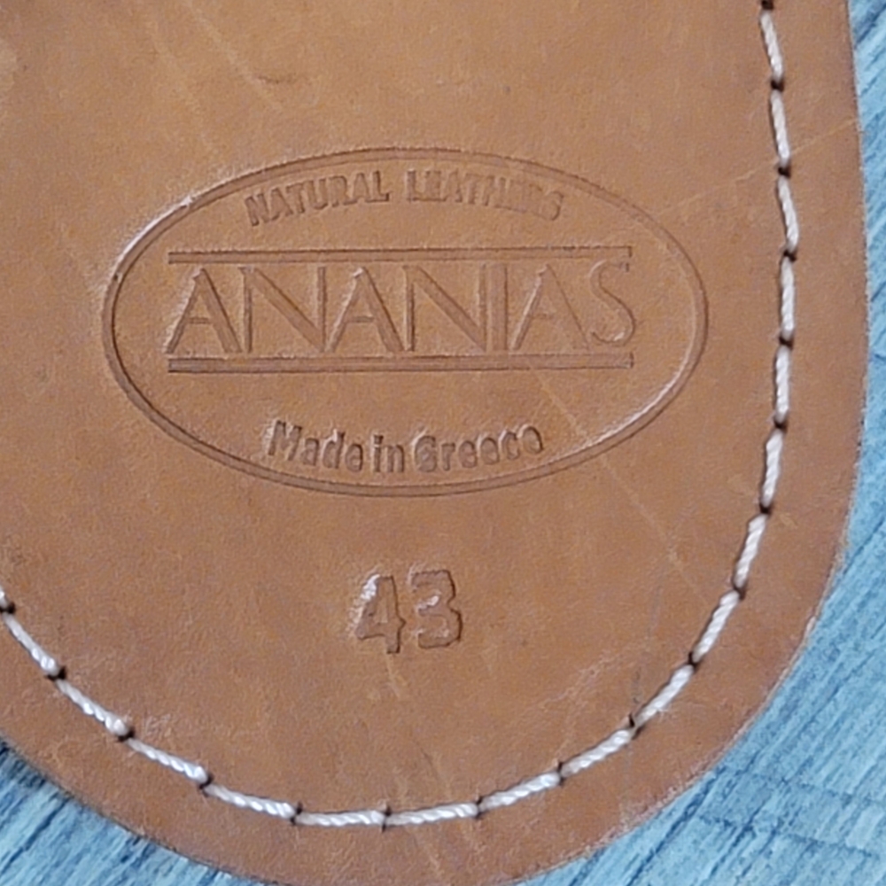 Ananias Handmade Greek Natural Leather Strappy Sandal Gladiator Roman Style Sz12 - Picture 7 of 8